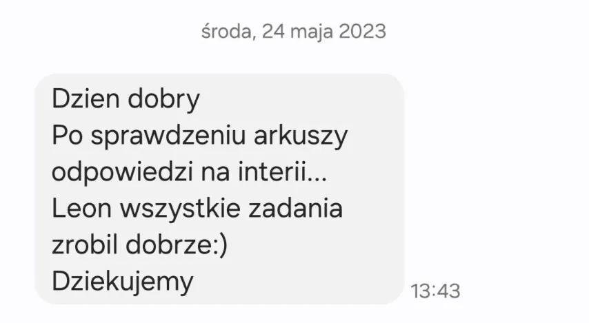 Opinia rodzica – wiadomość 11 z 27